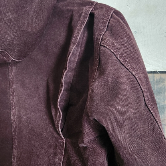 Carhartt Y2K Purple Brown Heavy Hooded Chore Utility Coat RN 14806 Size Small - Picture 7 of 14